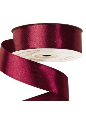 Saténová stuha 25 mm x 22,86 m - Vínová červená