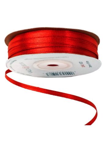 Szatén szalag 3mm x 91.44m - Piros
