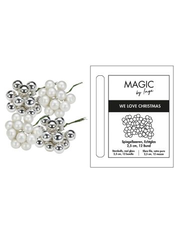 Vianočná ozdoba na stromček sklenená Frosty Silver