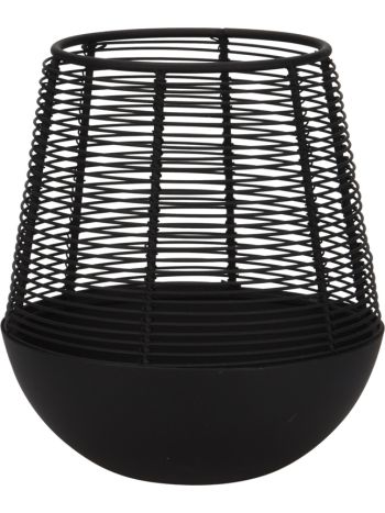 Gyertyatartó fém 150x170mm fekete