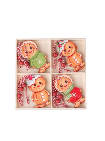 Fa aksztós dísz 12db 40x80mm figura vegyesen