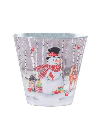 Fém kaspó 133x115mm klasszikus hóember