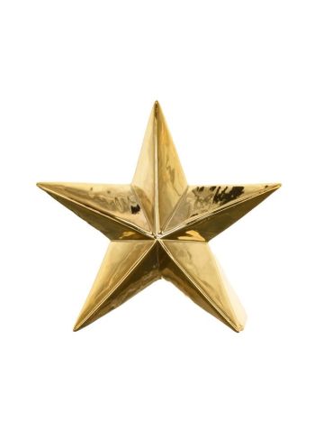 Star decor- porcelain- 17-7x6-3x16-5 cm- gold- SSS