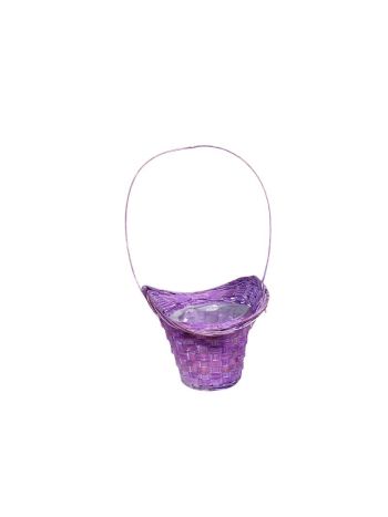bambusz florentin kosár antikolt lila 22-5x17x15-5/37cm