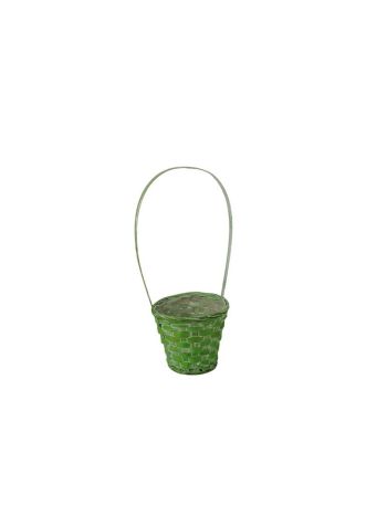bambusz füles kosár antikolt zöld 14x11-5/35cm