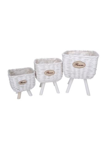 szögletes hasítottfa tál szett fa lábon 30x30x 22/37cm S/3 ZG20204