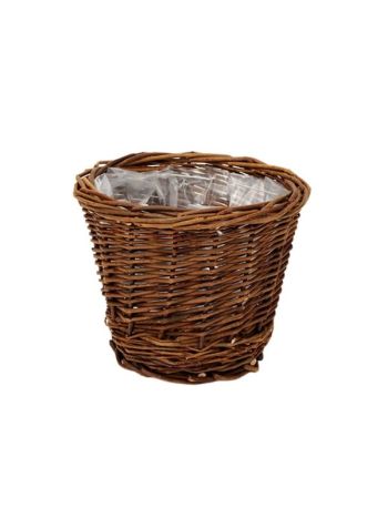 natúr vessző kaspó barna 16x13cm