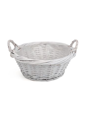 vastagperemes hasított vessző tál két füllel fehér 34x14/18-5cm