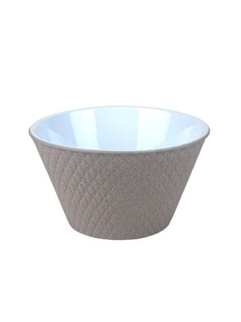 érdes felületű Harlekinkerámia tál matt homokszín 18cm