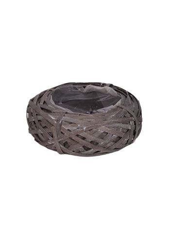 hasított fa madárfészek tál szürke 20x7-5cm
