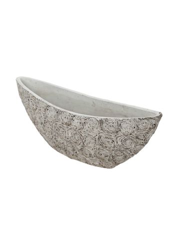 csónak alakú Rose kőtál szürke 41-5x11-5x13-5/16cm
