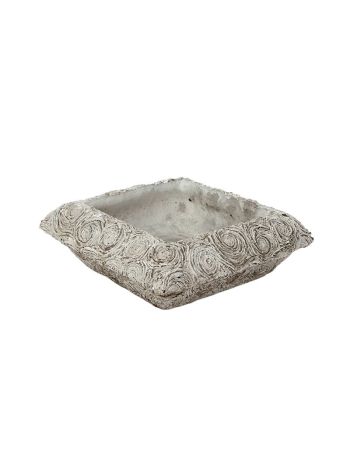 szögletes Rose kőtál szürke arany 21x21x7cm