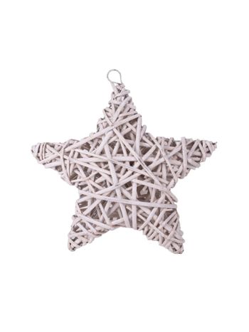 Prútené hviezdy na zavesenie biele 32x32x8cm