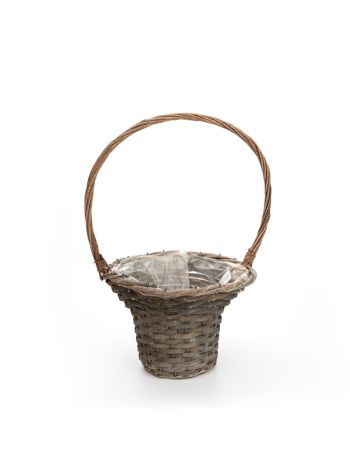 hasított fa füles kosár szürke 31x21-5x51cm