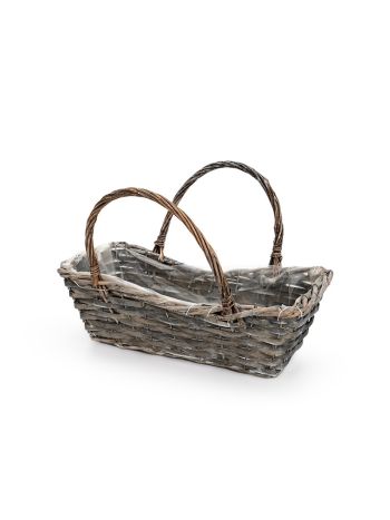 szögletes hasított vessző ridikül szürke 35-5x16x10/12/24cm