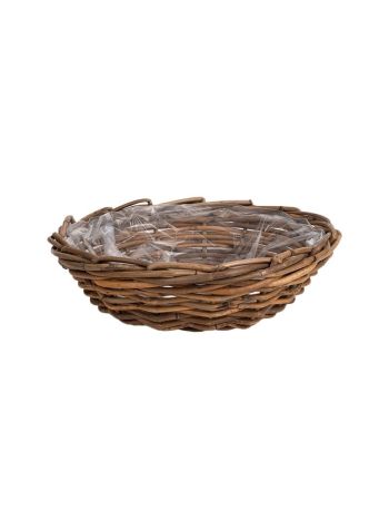rattan ültetőtál barna 41x12cm