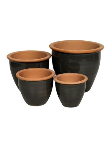 Salvador Eros kerámia növénytartó szett zöldesszürke 21x18-38x32cm S/4
