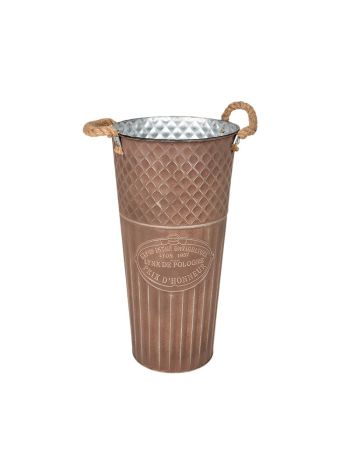 Loretta fém váza kötél füllel barna 20x39-5cm