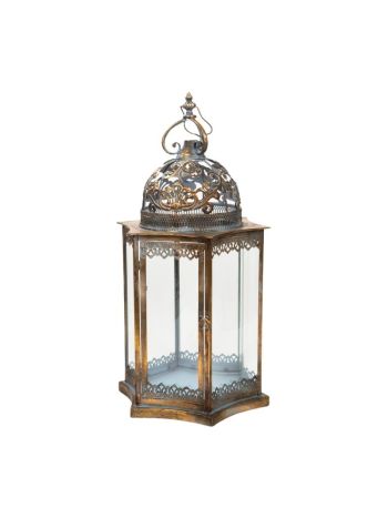 fém lámpás réz 33-5x29x64cm