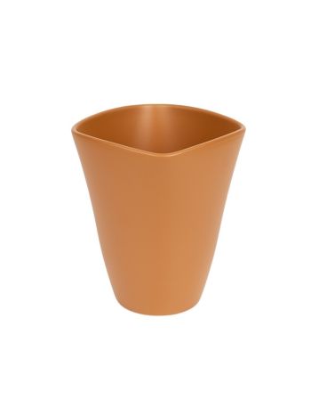 Váza na orchidey Quatro matná karamelová 14cm