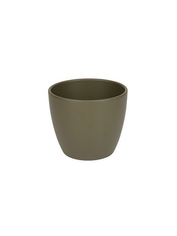 Base kerámia kaspó matt olivazöld 13cm