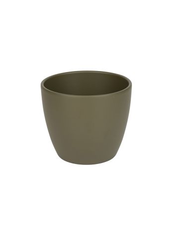 Base kerámia kaspó matt olivazöld 17cm