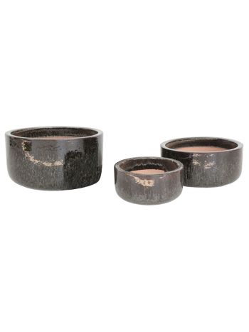 Sadie Cylinder kerámia ültetőtál szett espresso 18x8-28x12,5cm