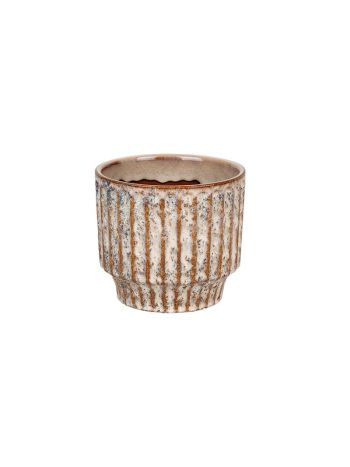 Hudson strukturált kerámia kaspó krém-mézbarna 7-5x6cm