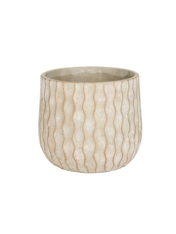 Ripple cement kaspó szürke-arany 17-5x14cm
