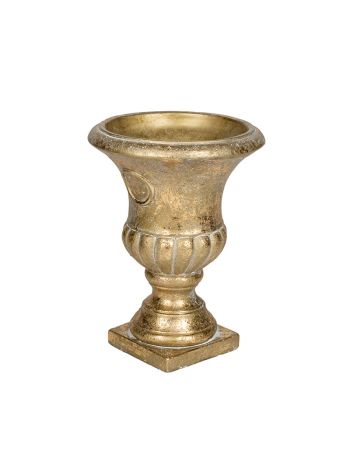 Hera rustikálna kamenná váza zlatá 22x30cm