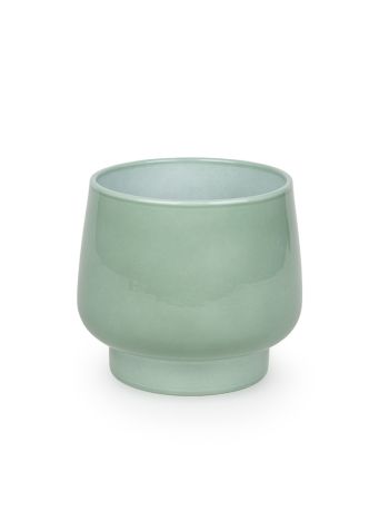 Krug kerámia kaspó lakozott zsályazöld 17cm