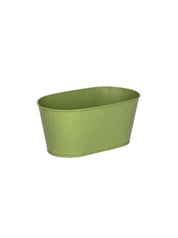 ovális Astana fém ültetőtál olivazöld 28-5x17-5x13cm
