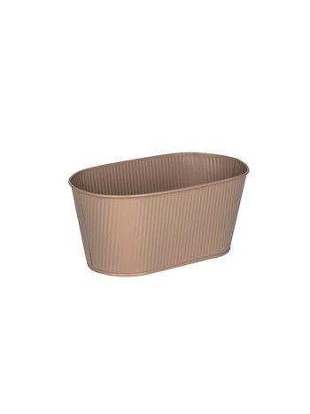 ovális Astana fém ültetőtál tejeskávé 28-5x17-5x13cm
