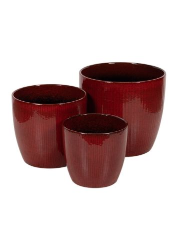 Hartley kerámia kaspó szett piros 31x28-46x42cm S3