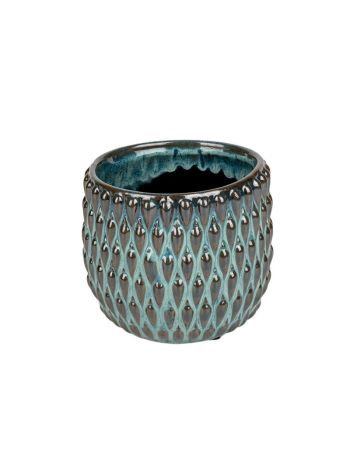Gemma kerámia kaspó türkiz-barna 15-5x14-5cm