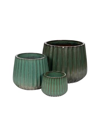 Lark Caldron kerámia növénytartó szett mohazöld