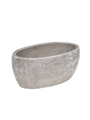 ovális cement tál antikolt szürke 20x12-5x9cm
