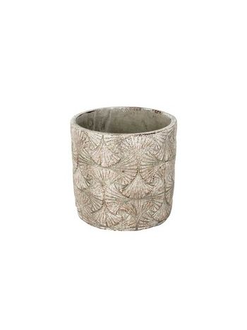 Ginko beton hengerkaspó szürke 16-5x15-8cm