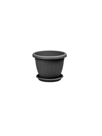 Virágcserép+Alátét Venecia 14cm Antracit (24/#_4200/rkl)