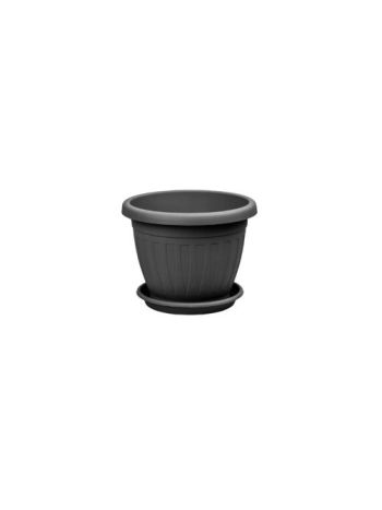 Virágcserép+Alátét Venecia 17cm Antracit (24/#_2256/rkl)
