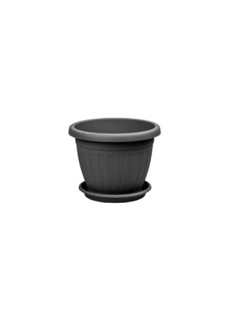 Virágcserép+Alátét Venecia 20cm Antracit (24/#_1440/rkl)