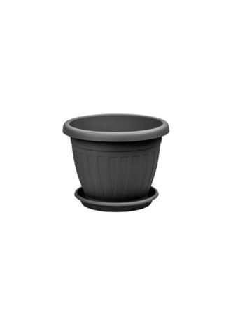 Virágcserép+Alátét Venecia 36cm Antracit (12/#_288/rkl)