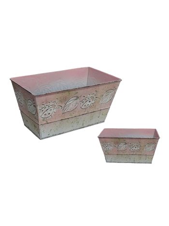 Bádog Kaspó Pink 140-B-404 - (23*13)*12H*(18.5*8.5)cm (90/#)