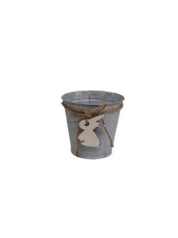 Bádog Kaspó Logóval 140-B-416/S - D13*12H*D9cm (108/#)