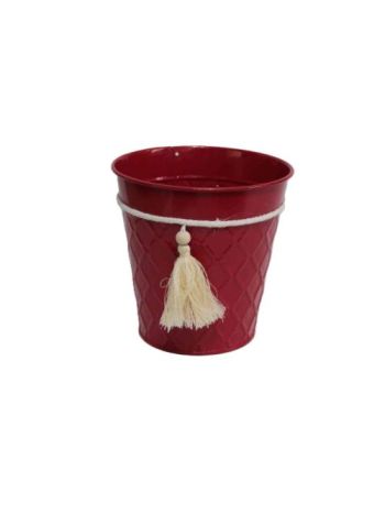 Bádog Kaspó Piros 140-B-519 - D13*13H*D9cm (90/#)