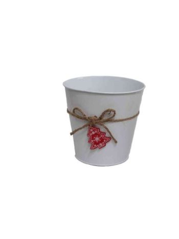 Bádog Kaspó Karácsonyfa Logóval 140-B-531 - D15*14.5H*D11cm (60/#)