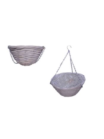 Függő Kaspó Bambusz Fehér 17-2507 - D30*H15cm (20/#)