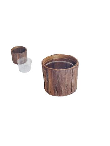 Kaspó Fakéreg Henger 66-F24 - D8*H7cm (120/#)