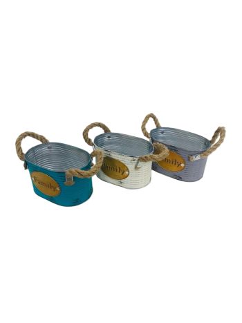 Bádog kaspó ovál FAMILY