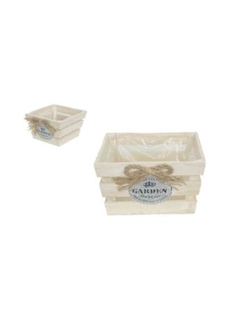 (Rattan) Fa Kaspó Kocka Natúr Masnis 232-W-207/M - 20*20*H12,5cm (32/#)